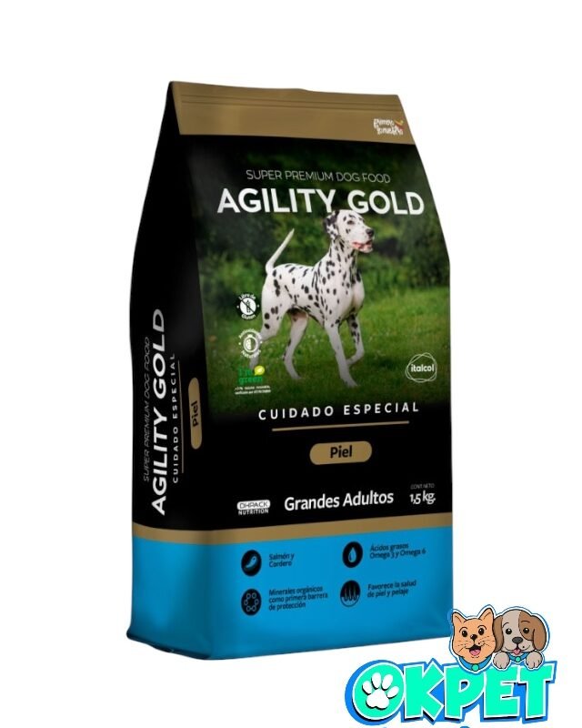 AGILITY GOLD GRANDES ADULTOS PIEL SALMON/CORDERO