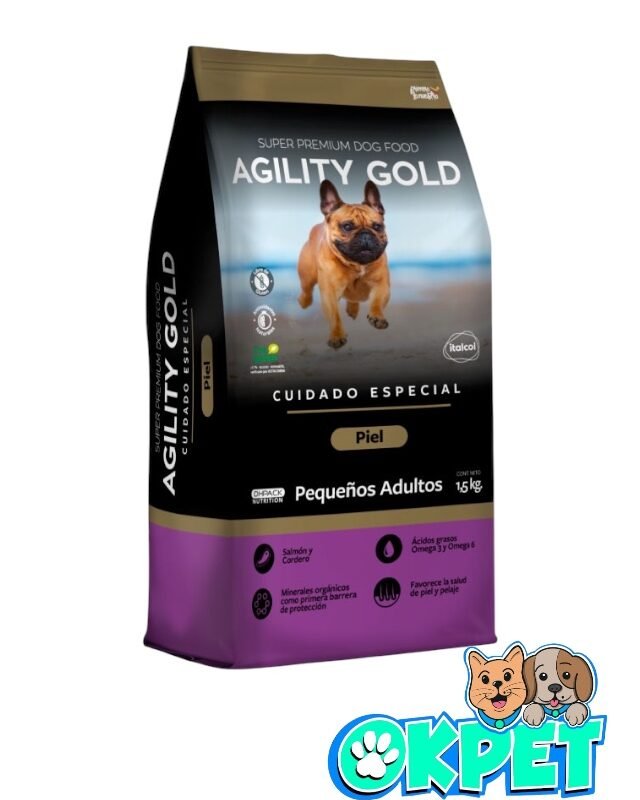 AGILITY GOLD PEQUEÑOS ADULTOS PIEL SALMON/CORDERO